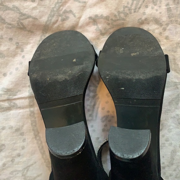 Daisy Fuentes Rainbow Black Rhinestone Block Heels Sz 9 - Picture 8 of 9